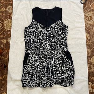 Black and white print romper